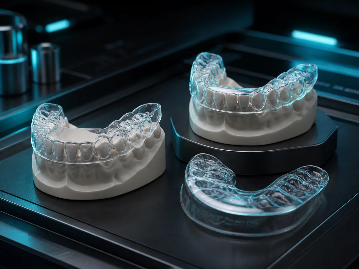 Concept visualization of clear dental guards and splints
