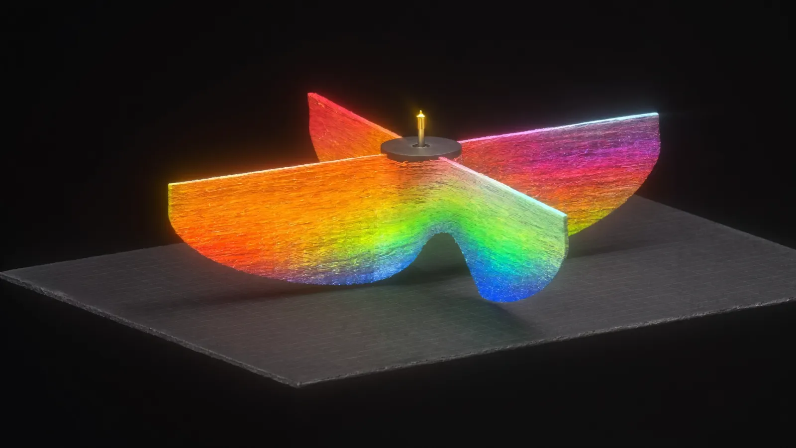 Concept render of the impeller printing layer by layer in many colours